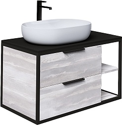 Grossman Мебель для ванной Лофт 90 GR-3015 подвесная шанико/черный – фотография-4